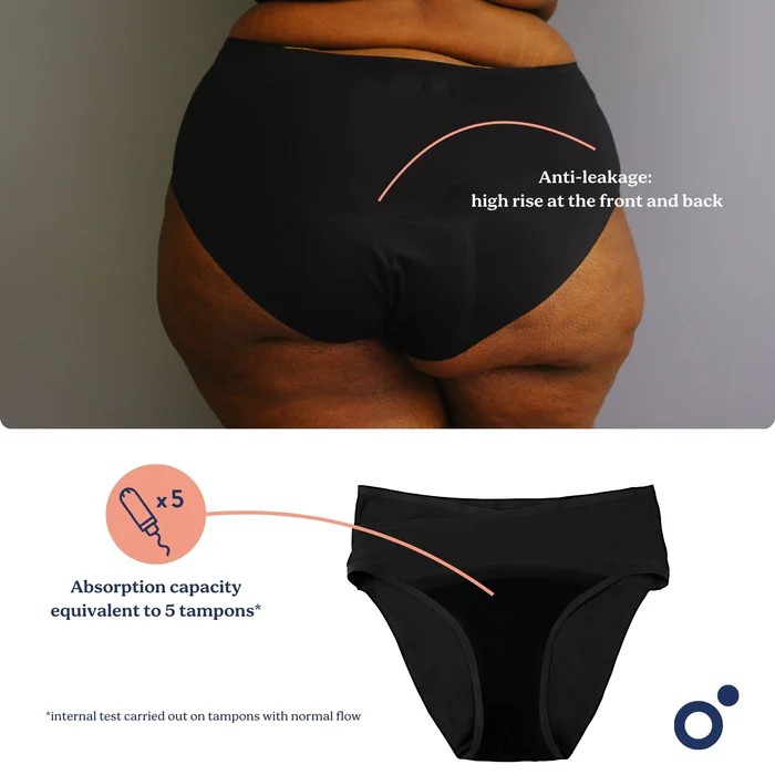 Poporodní a menstruační kalhotky, Black_ L-XL-2XL