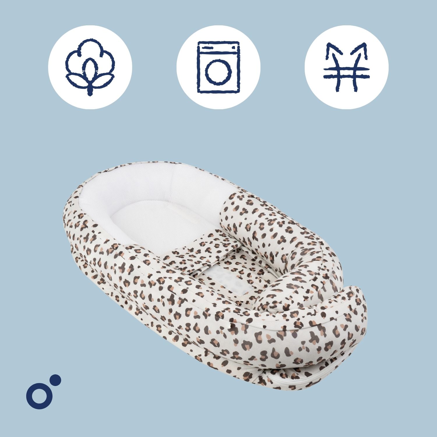 Doomoo Cocoon hnízdečko, Leopard Cream