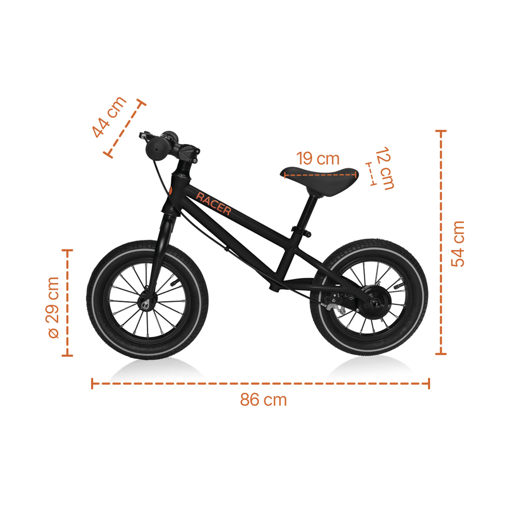 Odrážedlo Racer s brzdou, Charcoal Black