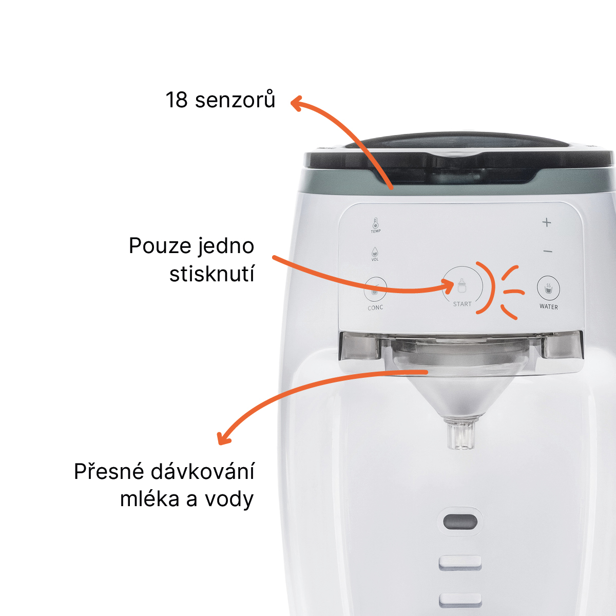 Přístroj na přípravu kojeneckého mléka Babyccino, White