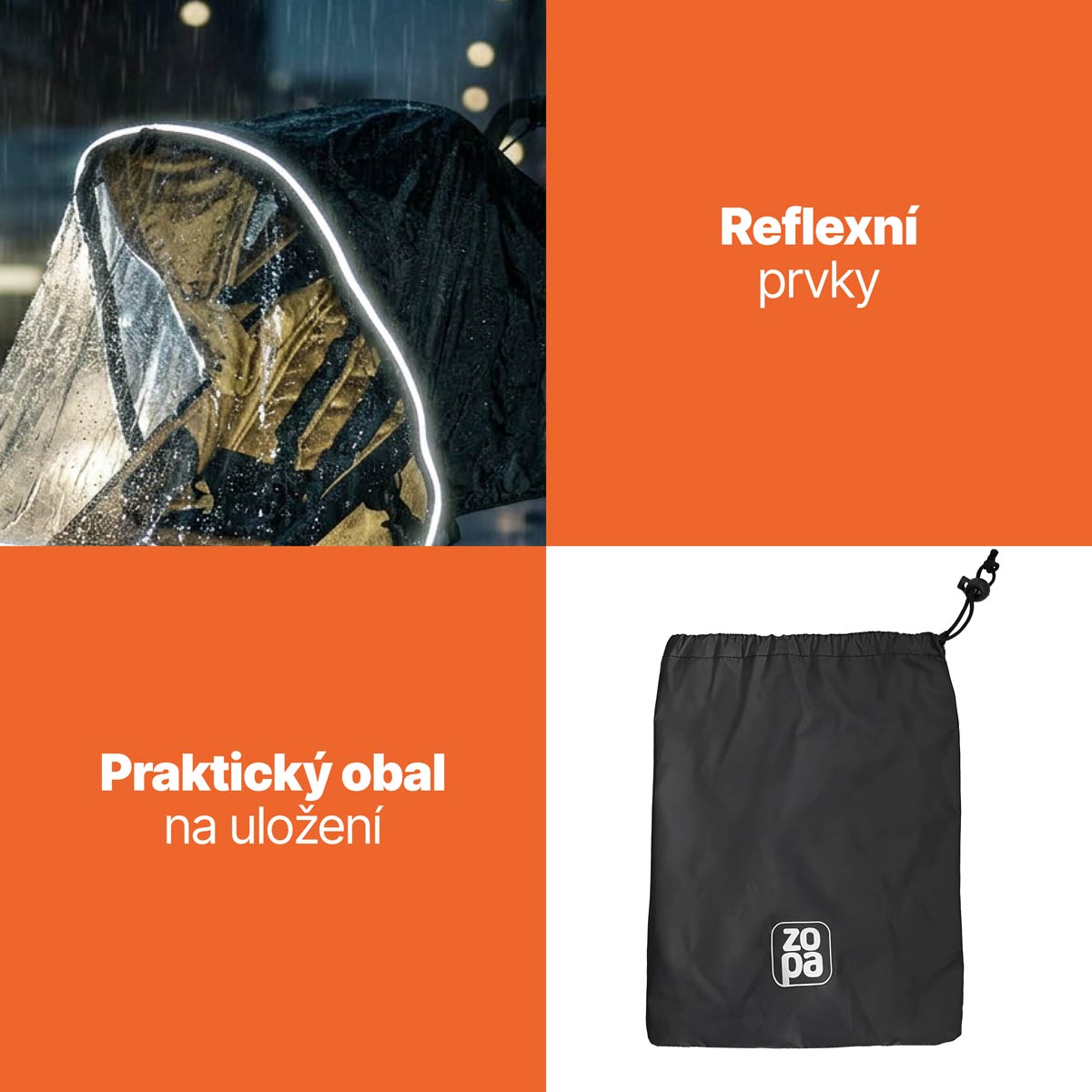 Univerzální pláštěnka na tříkolový kočárek