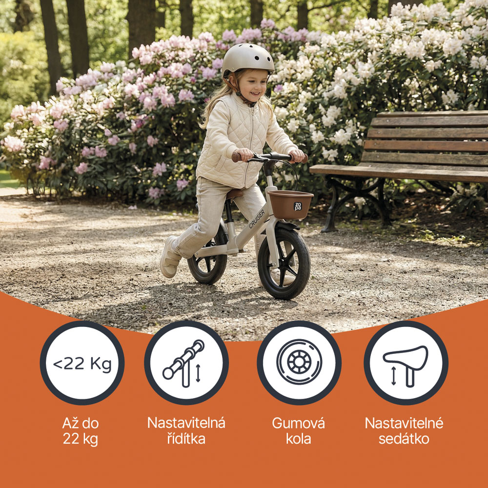 Odrážedlo Cruiser s brzdou, District Brown