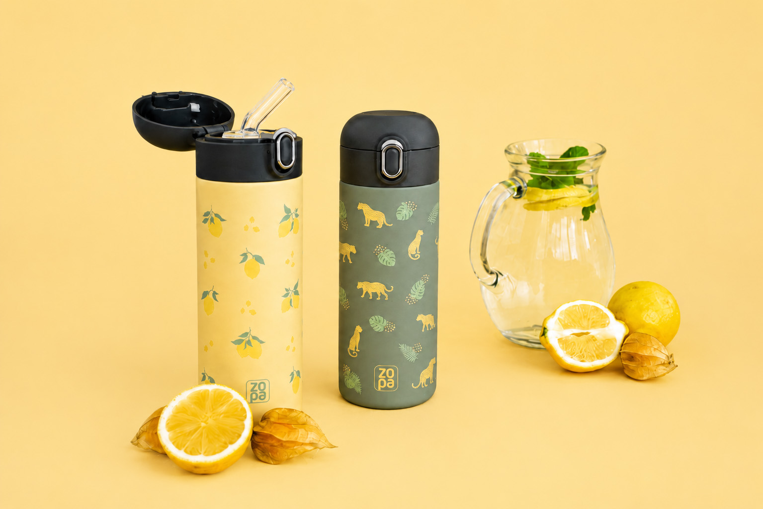 Termoska na tekutiny s brčkem 400 ml, Limoncello