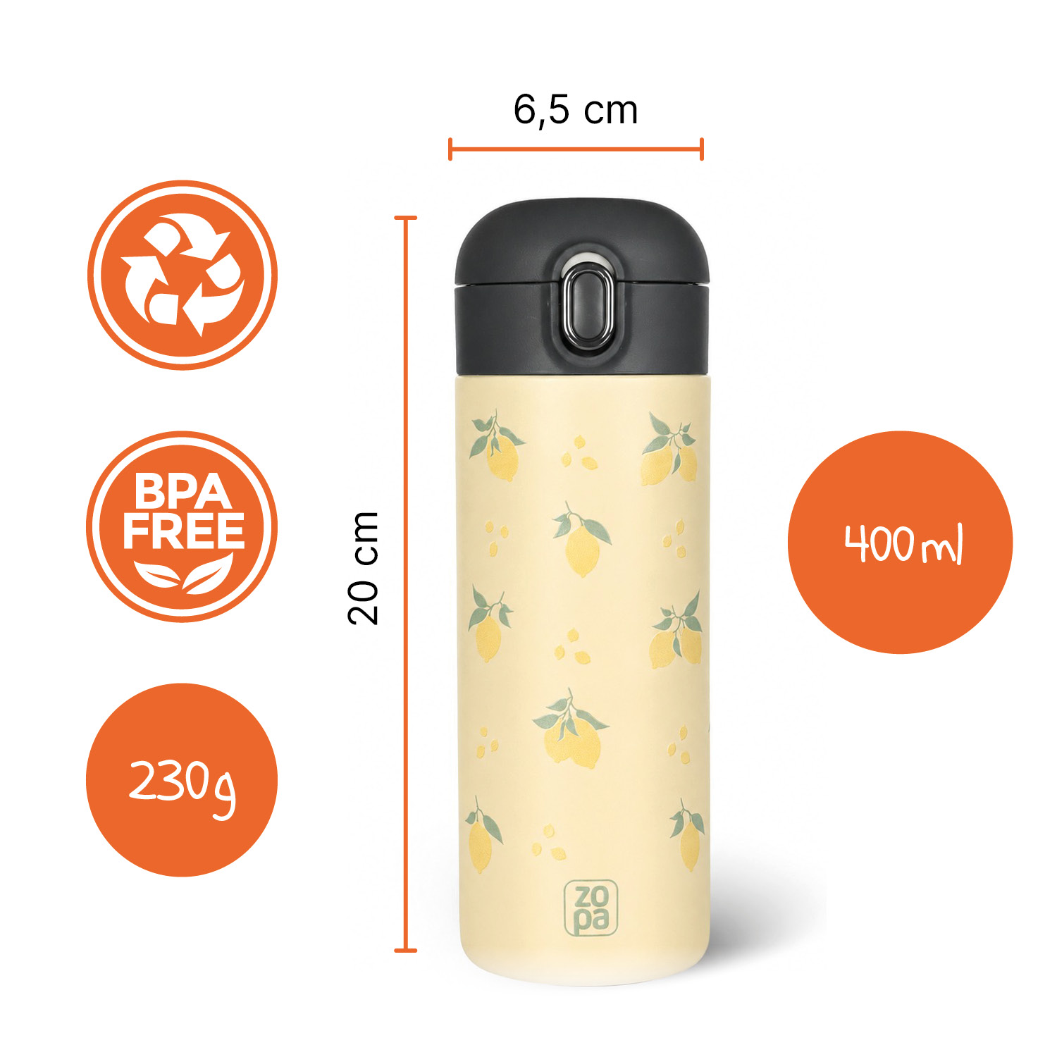 Termoska na tekutiny s brčkem 400 ml, Wild Gepard
