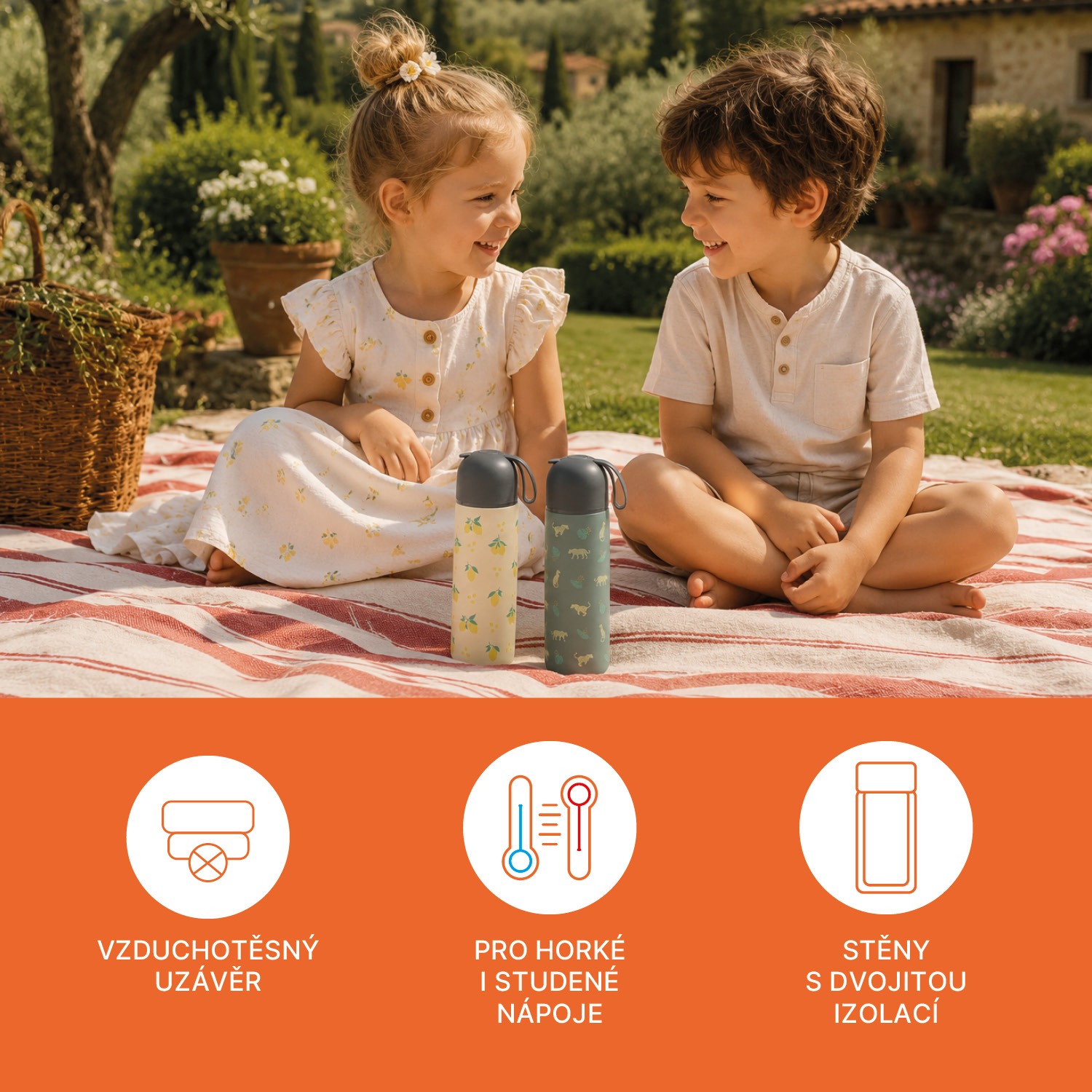 Termoska na tekutiny se silikonovým držákem 400 ml, Wild Gepard