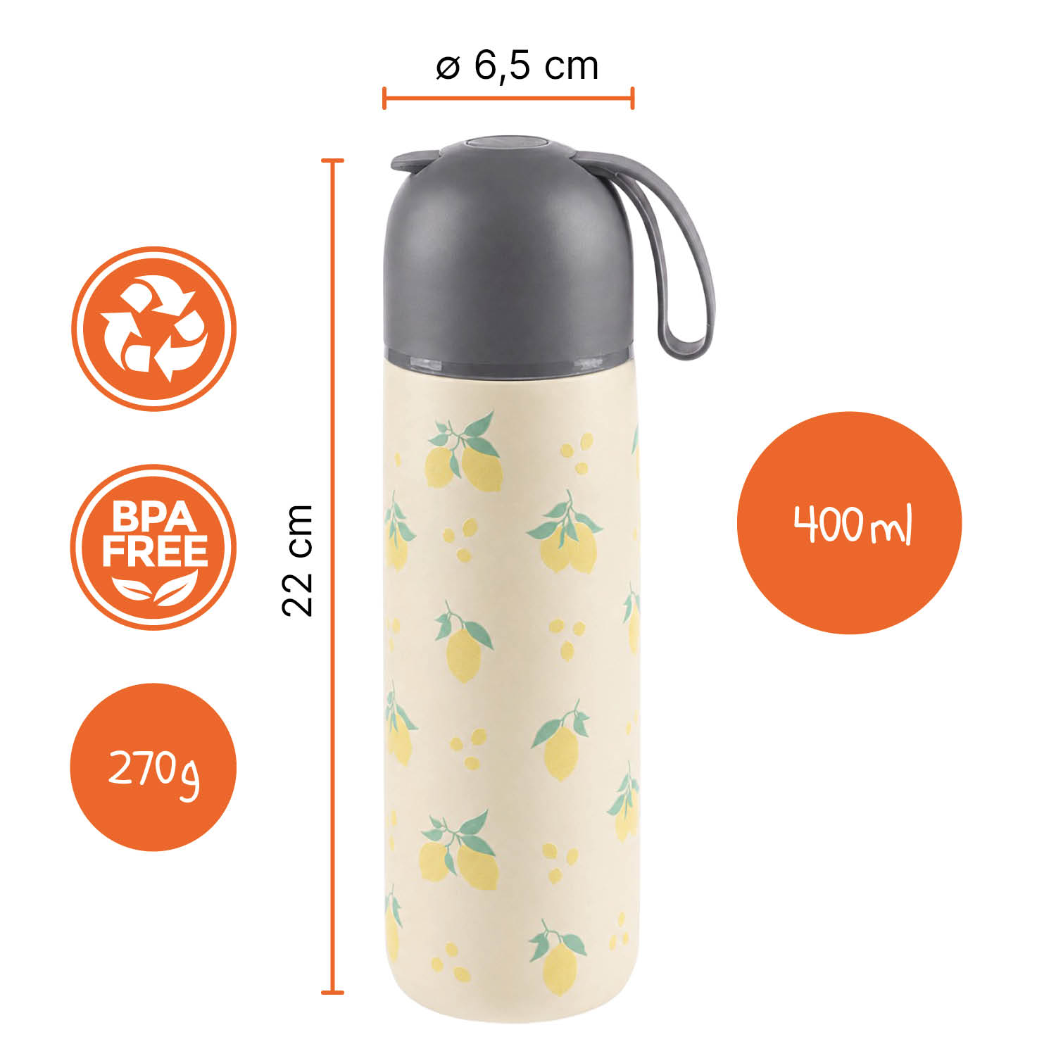 Termoska na tekutiny se silikonovým držákem 400 ml, Wild Gepard