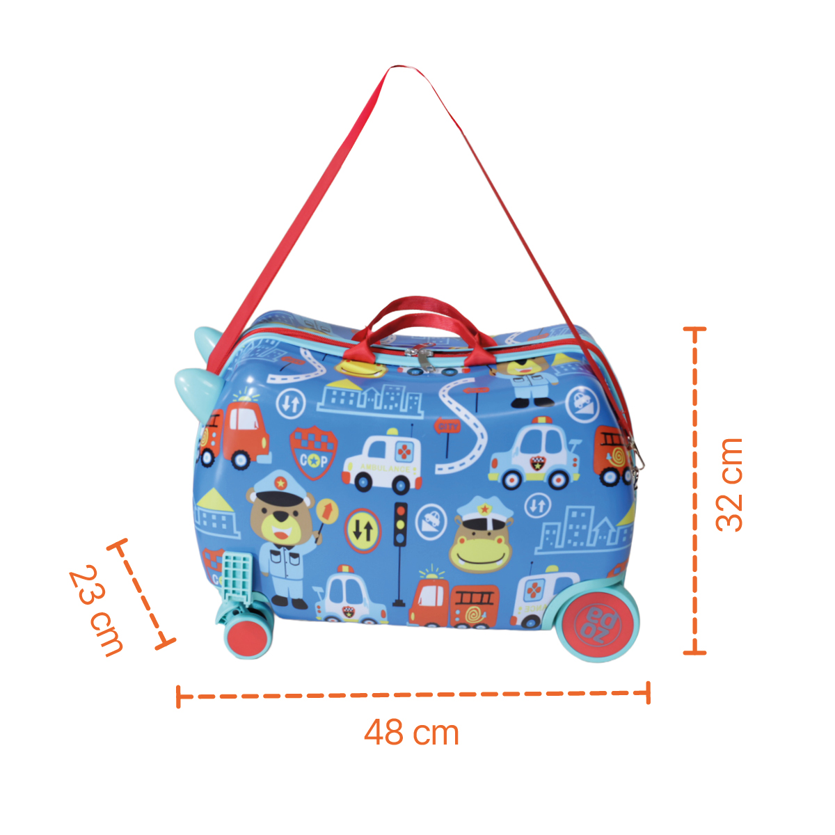 Dětský kufřík na kolečkách Pack&Ride, Dino