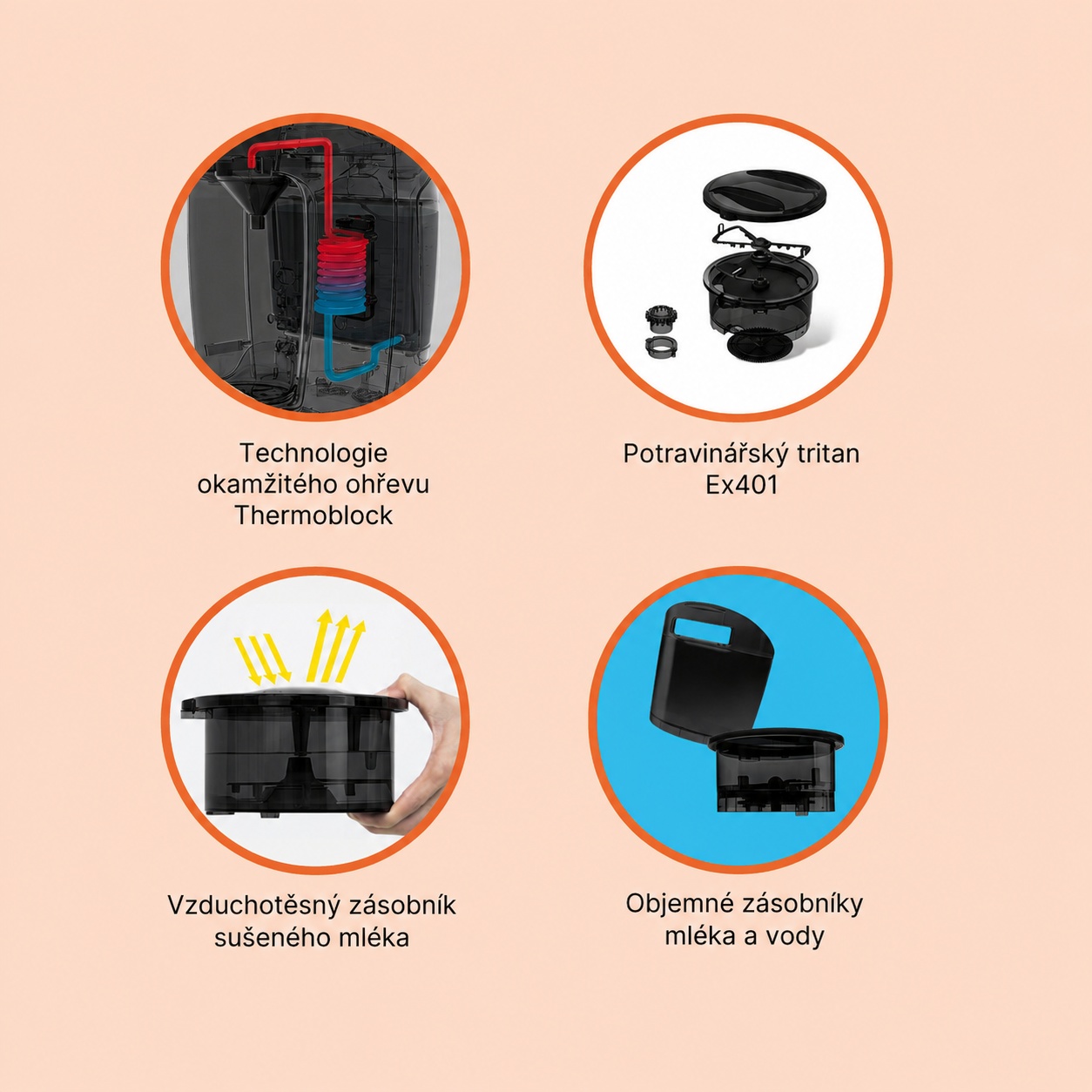 Přístroj na přípravu kojeneckého mléka Babyccino, Black