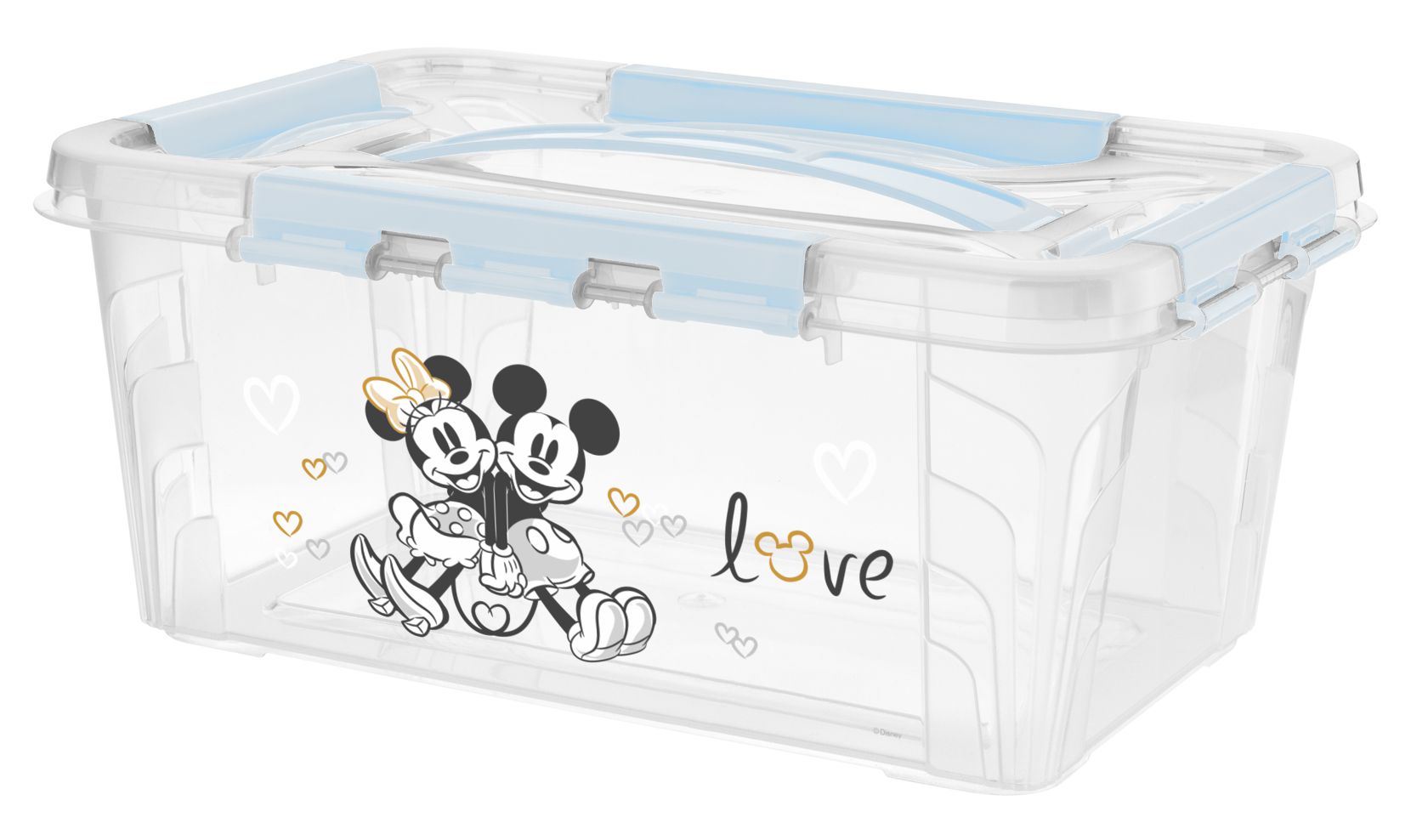 Domácí úložný box malý "Mickey & Minnie", Matná modrá