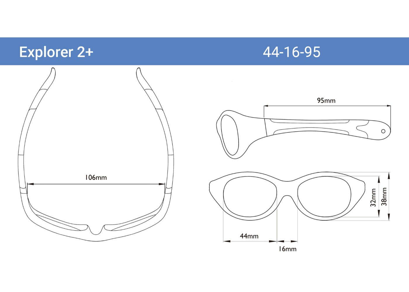 REAL SHADES Sluneční brýle Explorer 2+, Graphite/Black