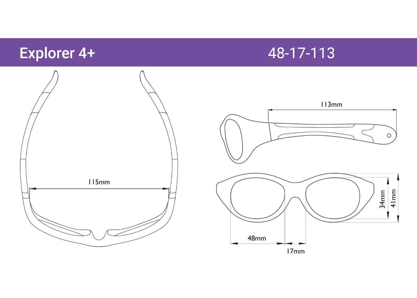 REAL SHADES Sluneční brýle Explorer 4+, Graphite/Black