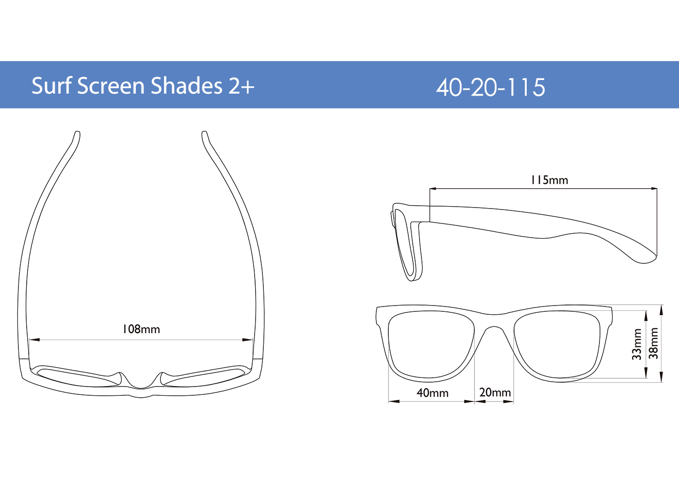 REAL SHADES Brýle proti modrému světlu Surf 2+, Graphite