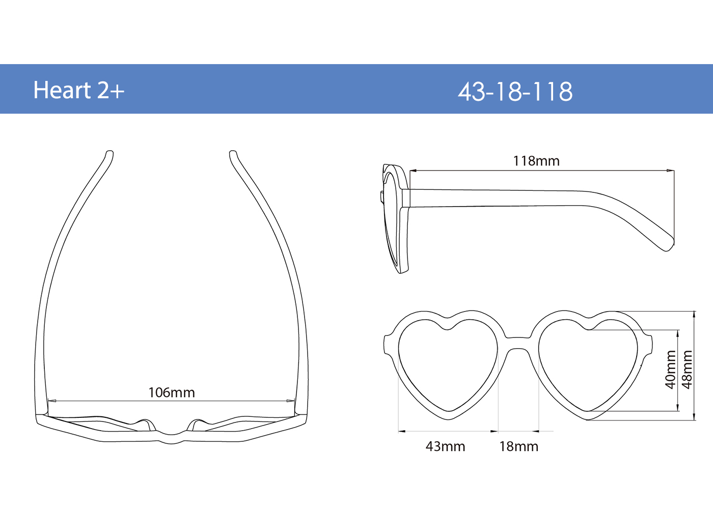 REAL SHADES Sluneční brýle Heart 2+, Almond Oil