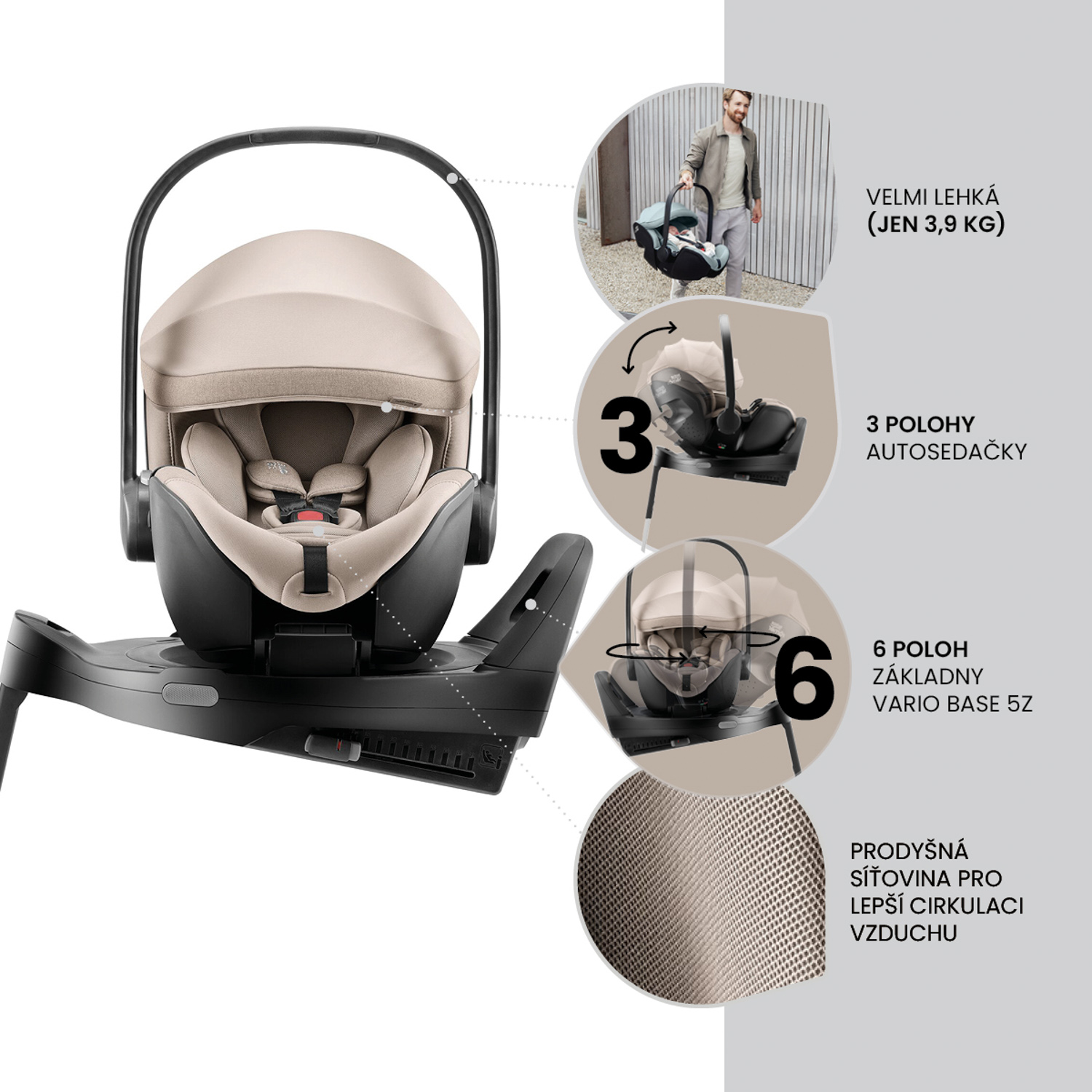 Autosedačka Baby-Safe Pro Vario Base 5Z Bundle Style, Sage Green