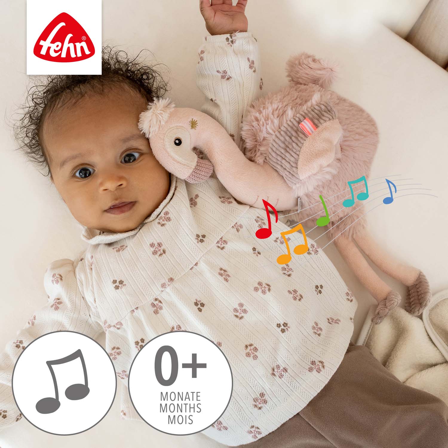 BABY FEHN Pomůcka na spaní plameňák, Pink