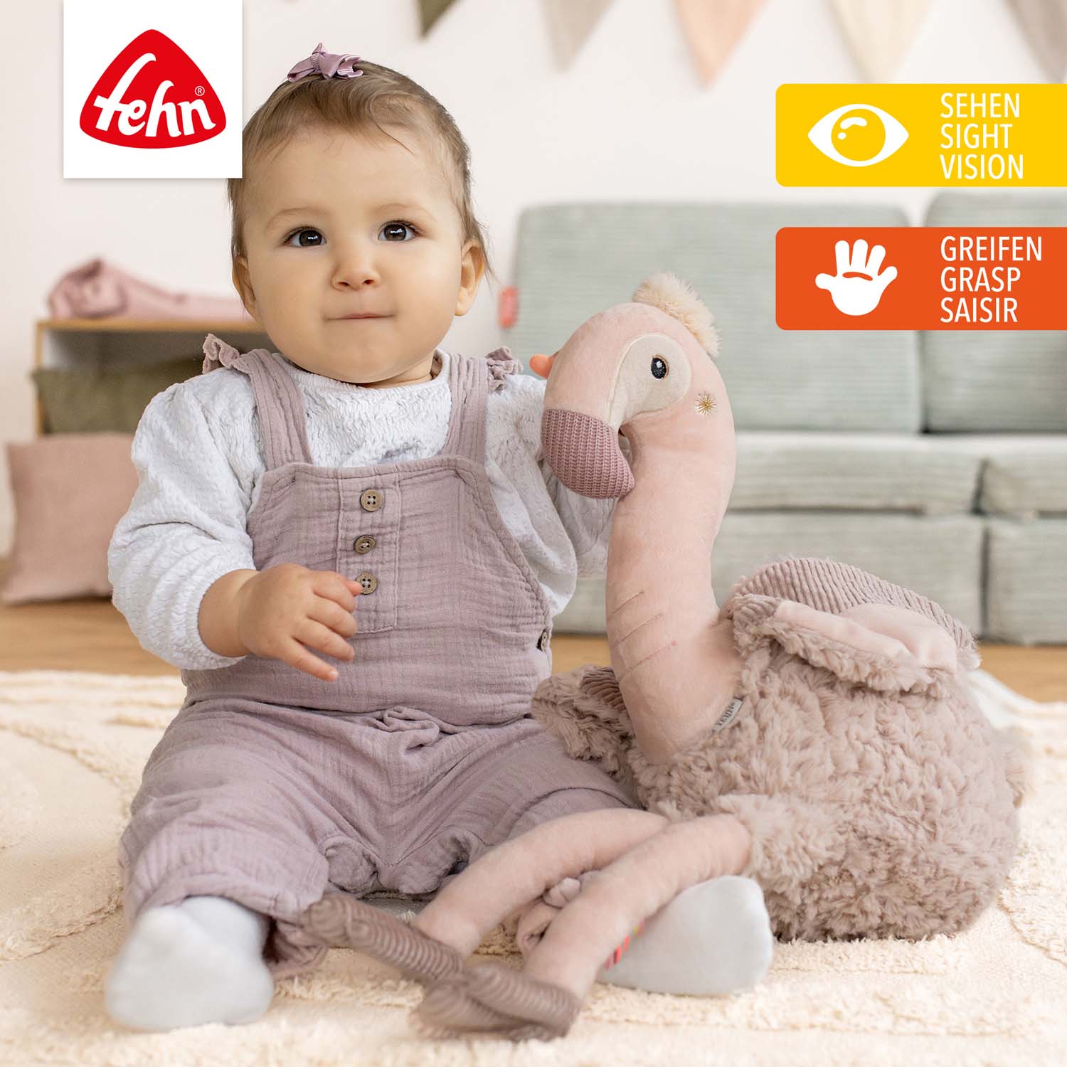 BABY FEHN Muchláček plameňák XL, Pink