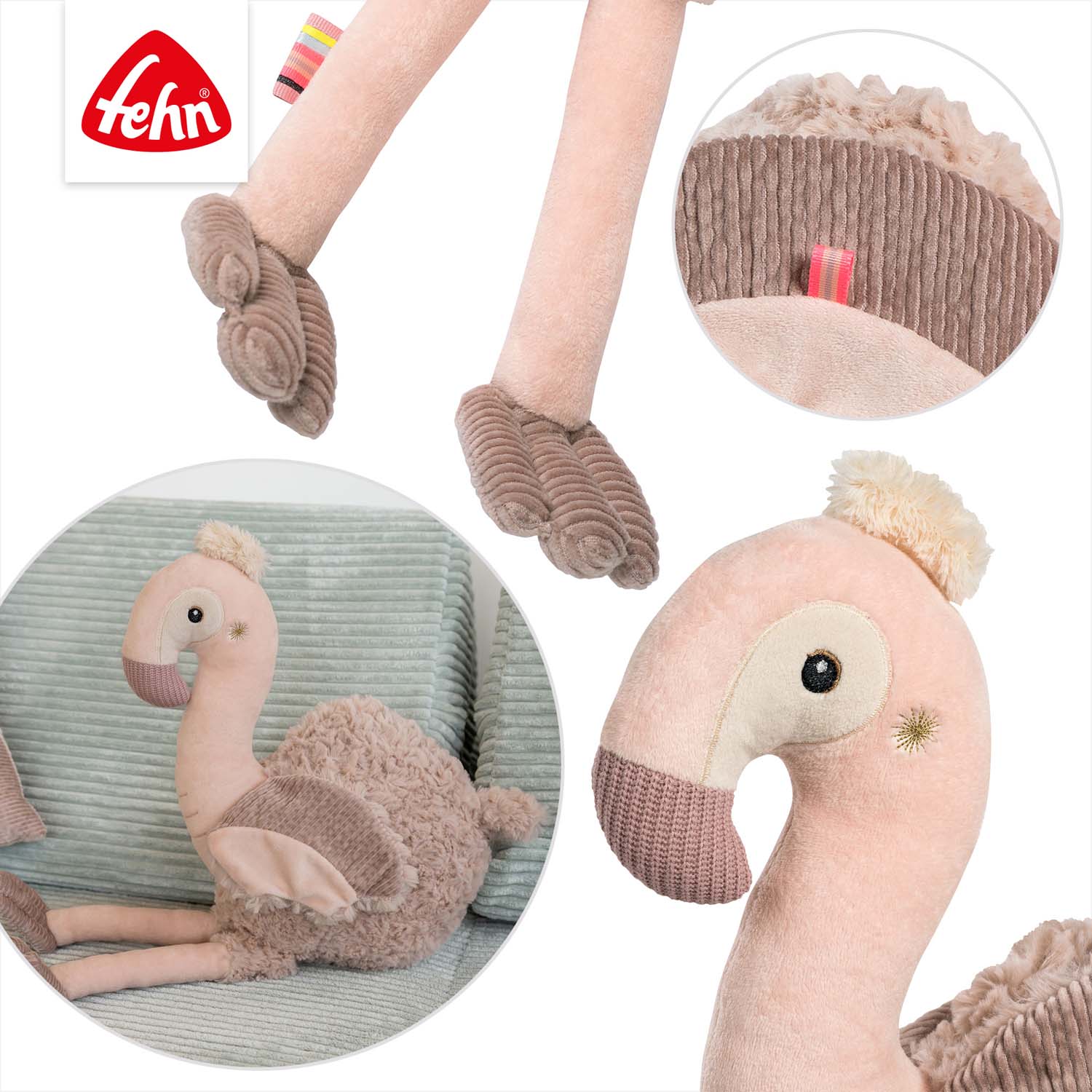BABY FEHN Muchláček plameňák XL, Pink