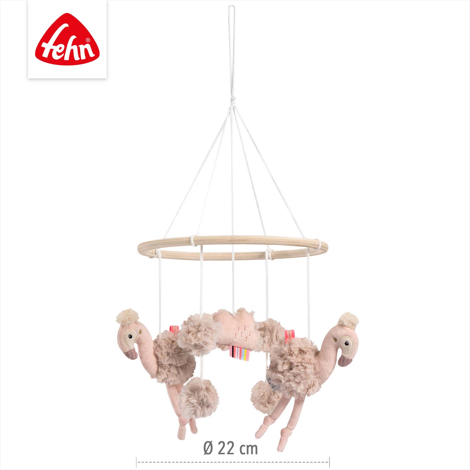 BABY FEHN Dřevěný kolotoč plameňák, Pink