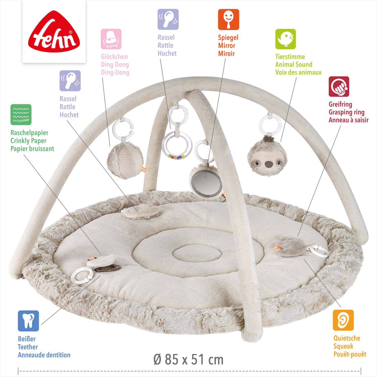BABY FEHN 3D aktivity deka lenochod, Lazy