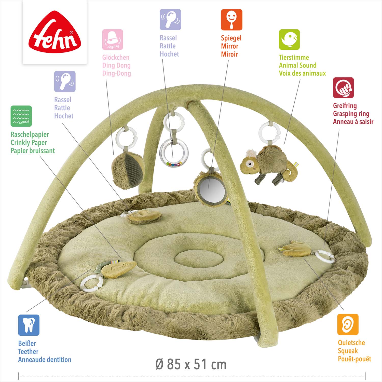 BABY FEHN 3D aktivity deka chameleon, Crazy