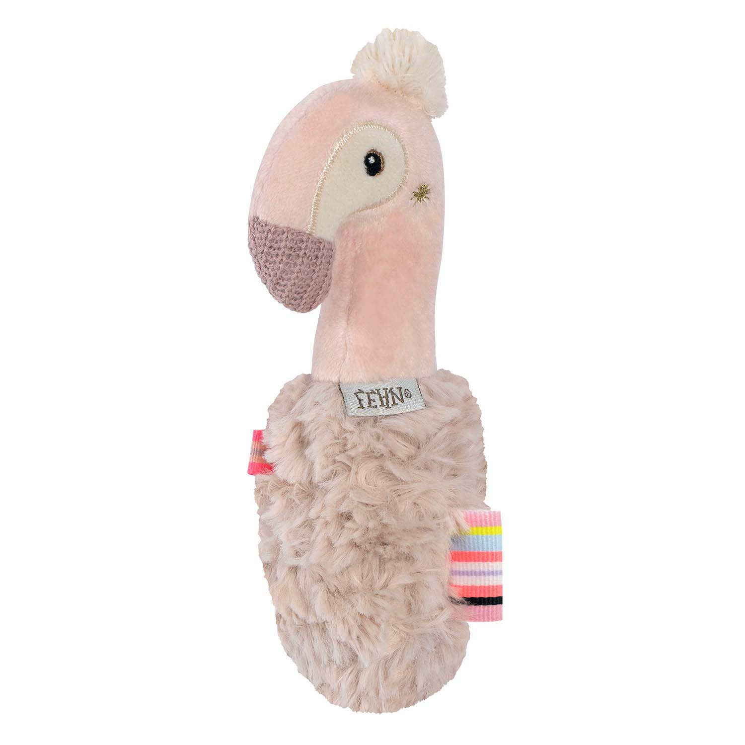 BABY FEHN Chrastítko do ruky plameňák, Pink