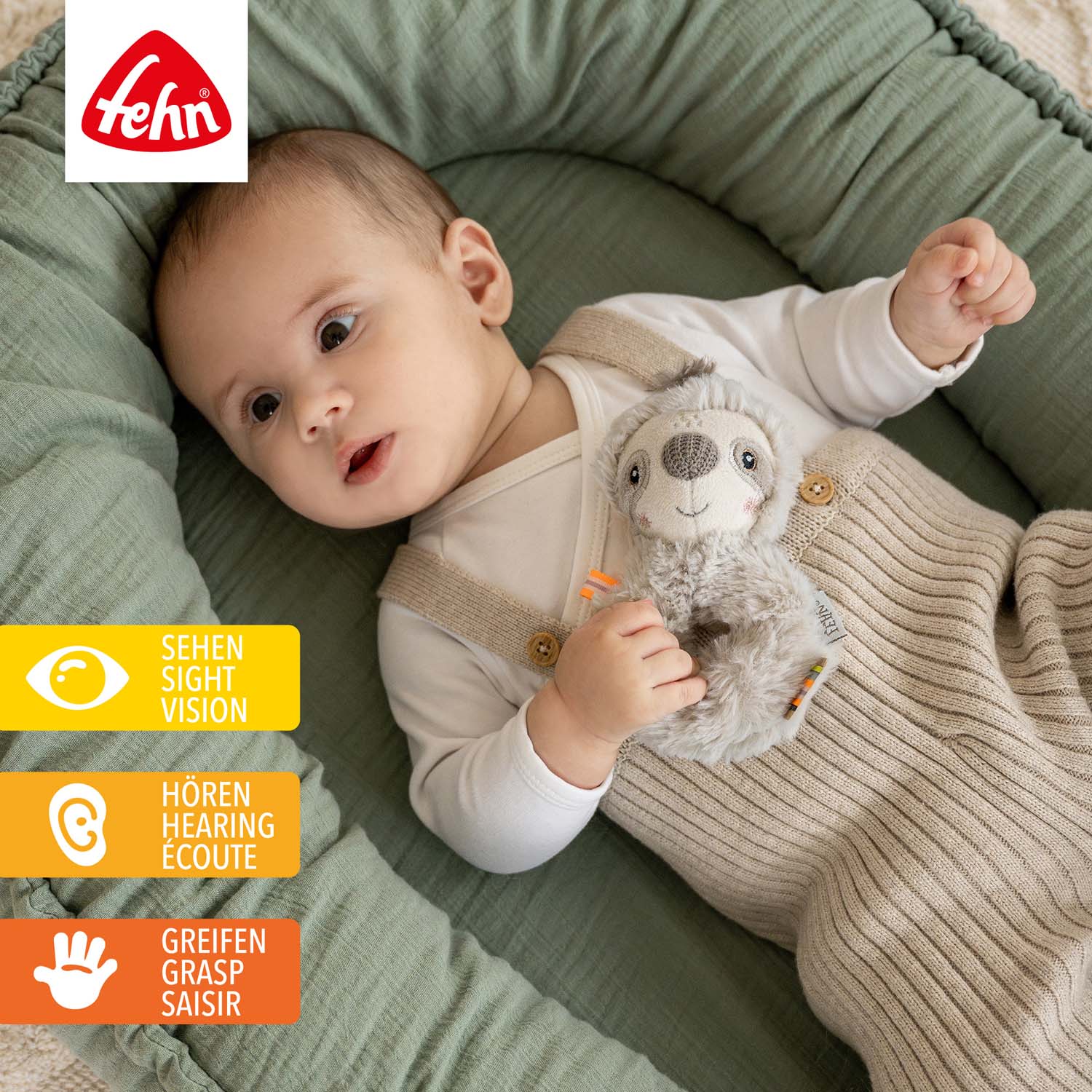 BABY FEHN Měkký kroužek lenochod, Lazy