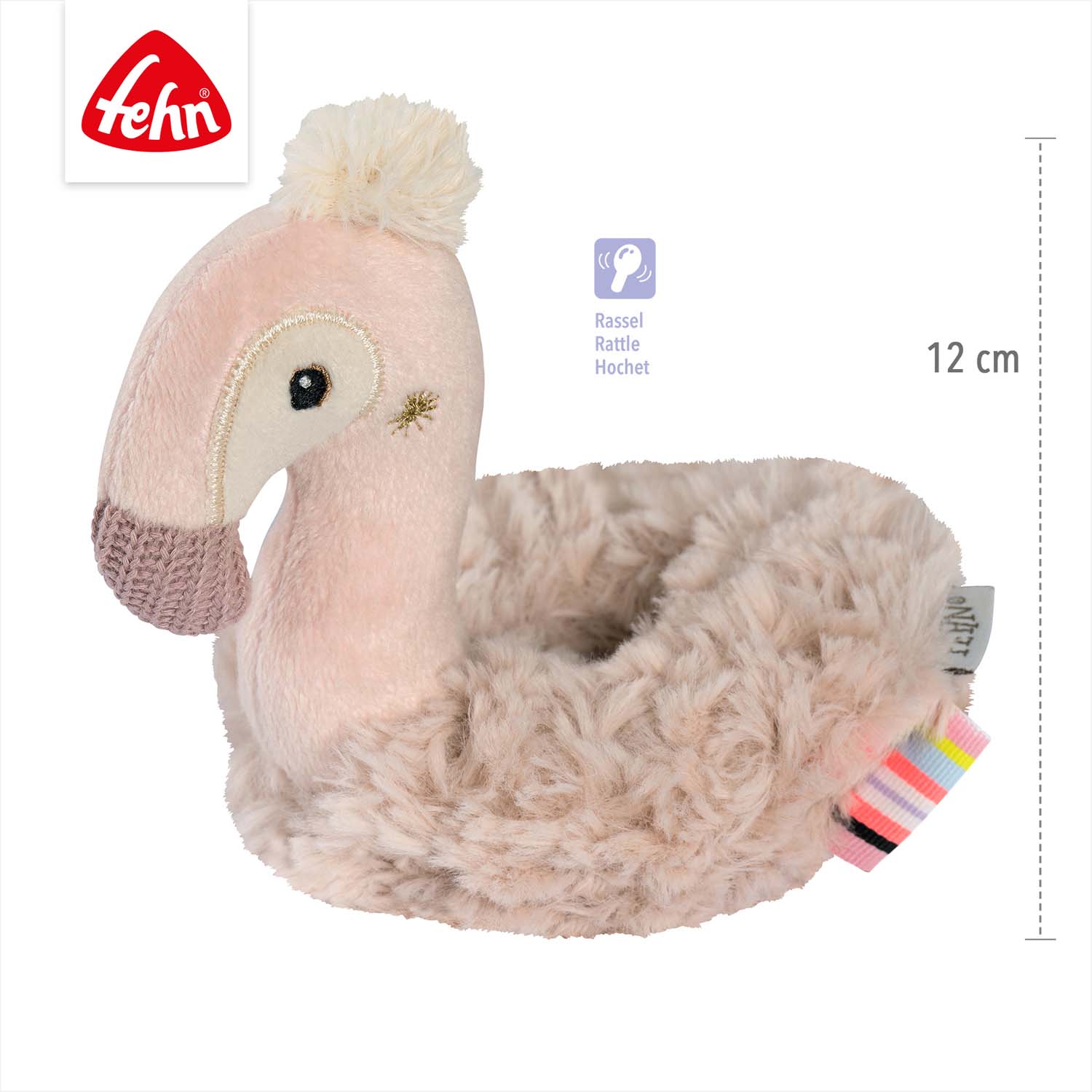 BABY FEHN Měkký kroužek plameňák, Pink