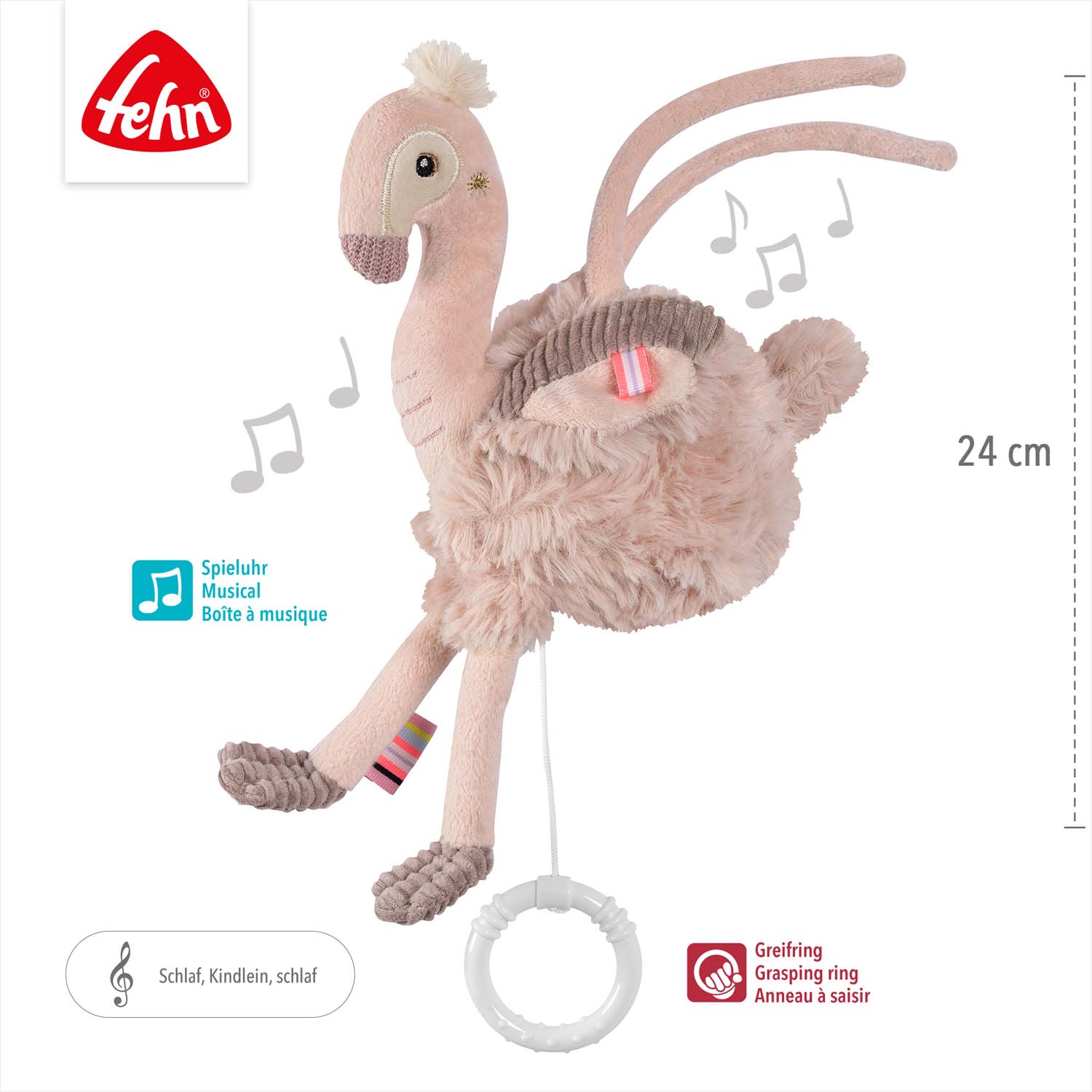 BABY FEHN Mini hrací plameňák, Pink