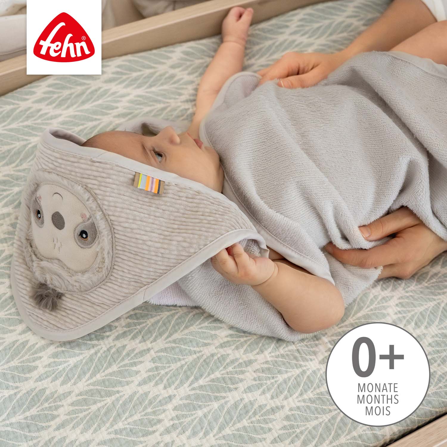 BABY FEHN Ručník s kapucí lenochod, Lazy
