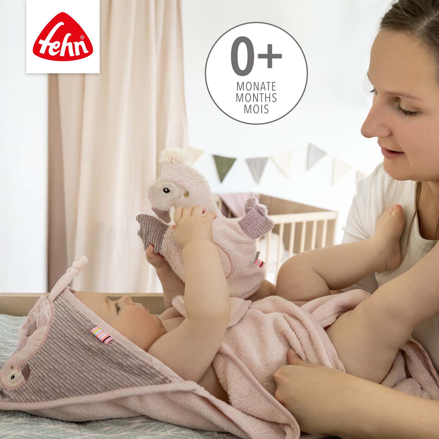 BABY FEHN Žínka plameňák, Pink