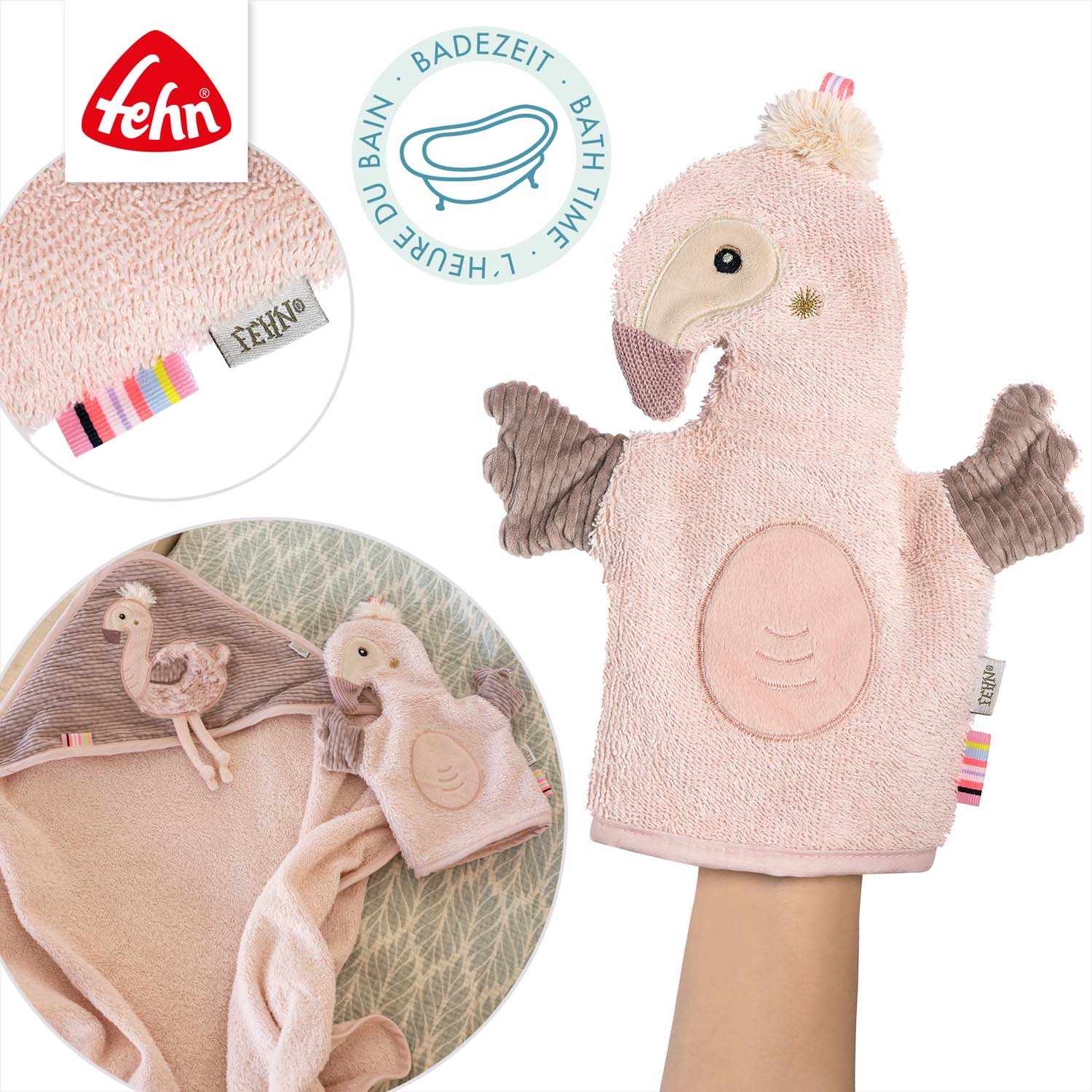 BABY FEHN Žínka plameňák, Pink