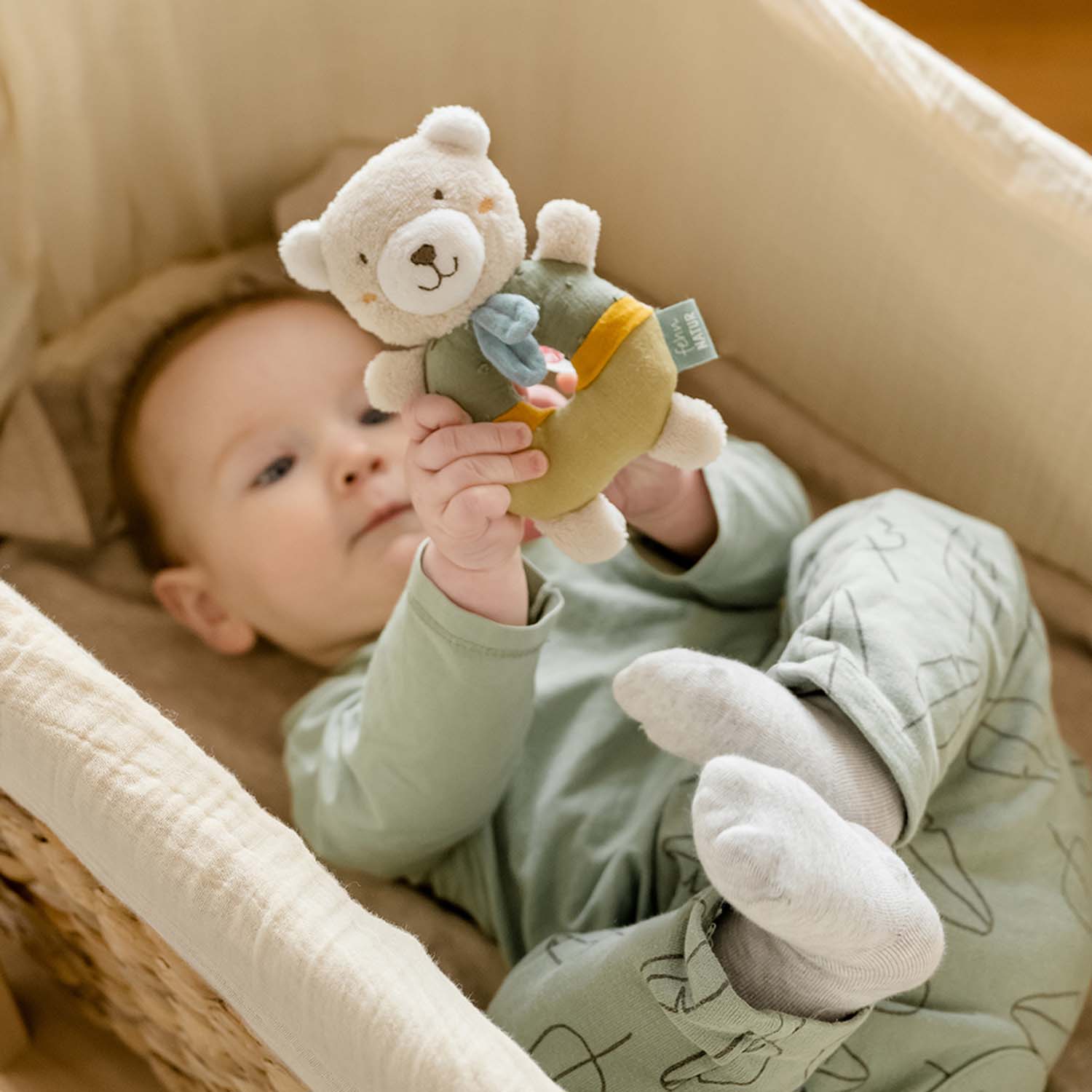 BABY FEHN Měkký kroužek medvěd, FehnNatur 3.0