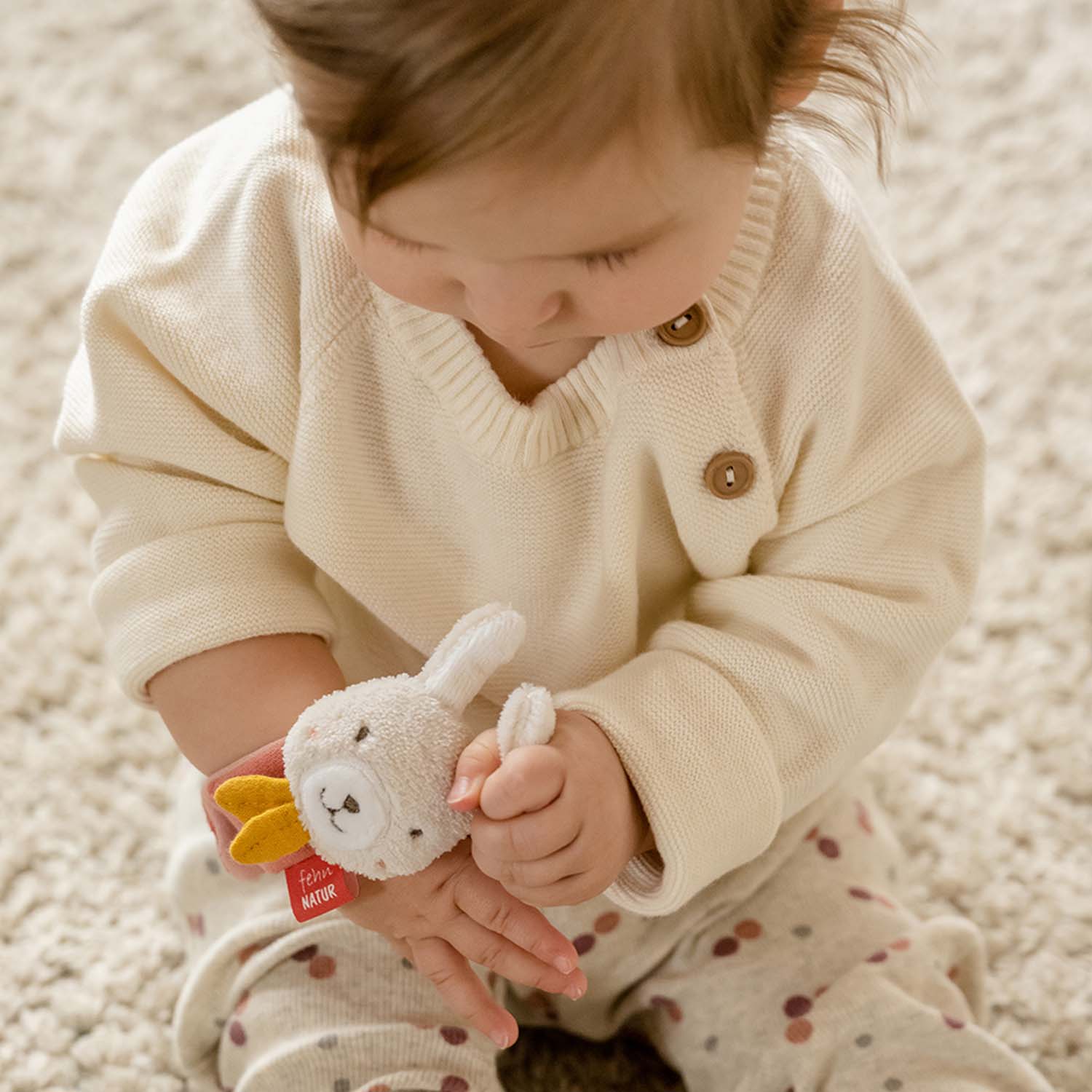 BABY FEHN Chrastící náramek králík, FehnNatur 3.0