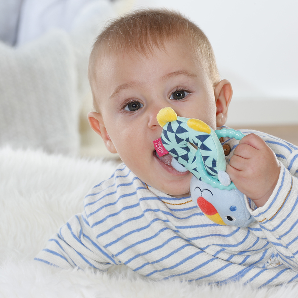 BABY FEHN Plyšový kroužek kočička, Color friends