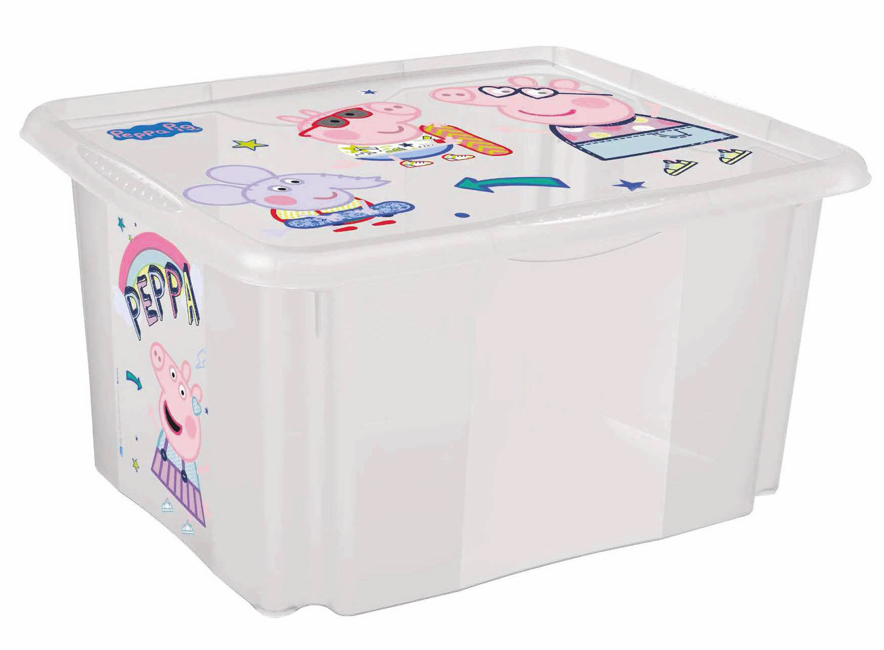 KEEEPER Úložný box s víkem velký "Peppa", Transparent