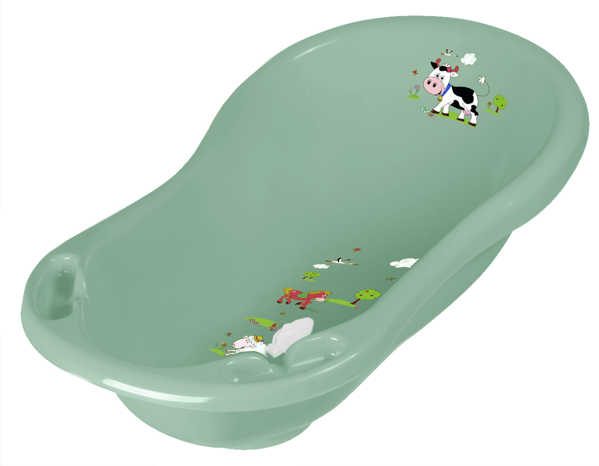KEEEPER Dětská vanička 84cm "Funny Farm" se zátkou, Zelená