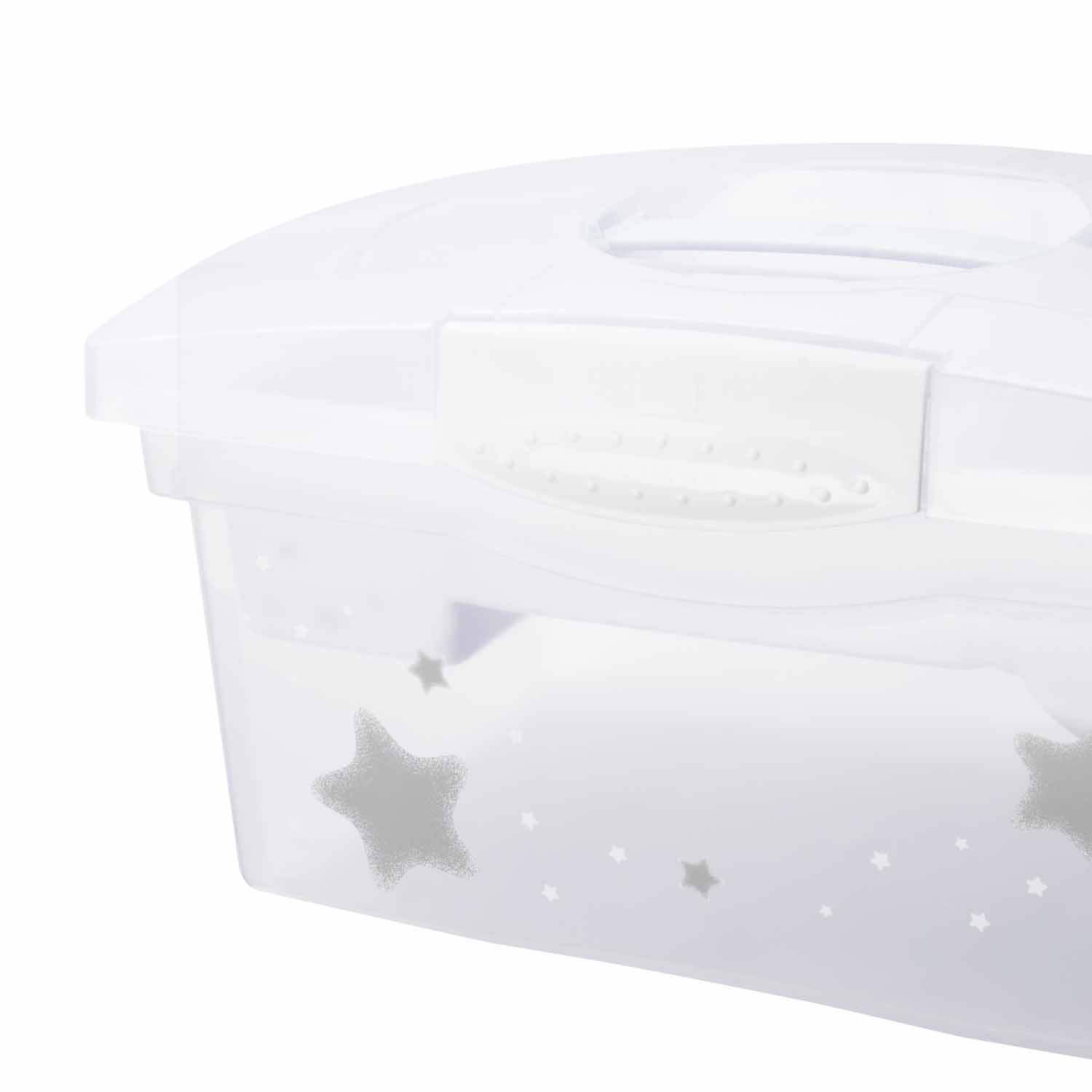 KEEEPER Cestovní box s přihrádkou na hračky, léky, kosmetiku "Stars", Bílá