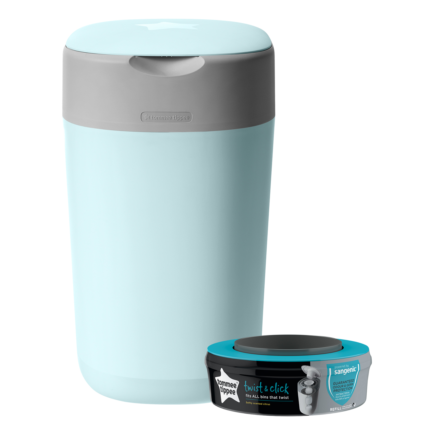 TOMMEE TIPPEE Koš na pleny Sangenic Twist & Click, Modrá