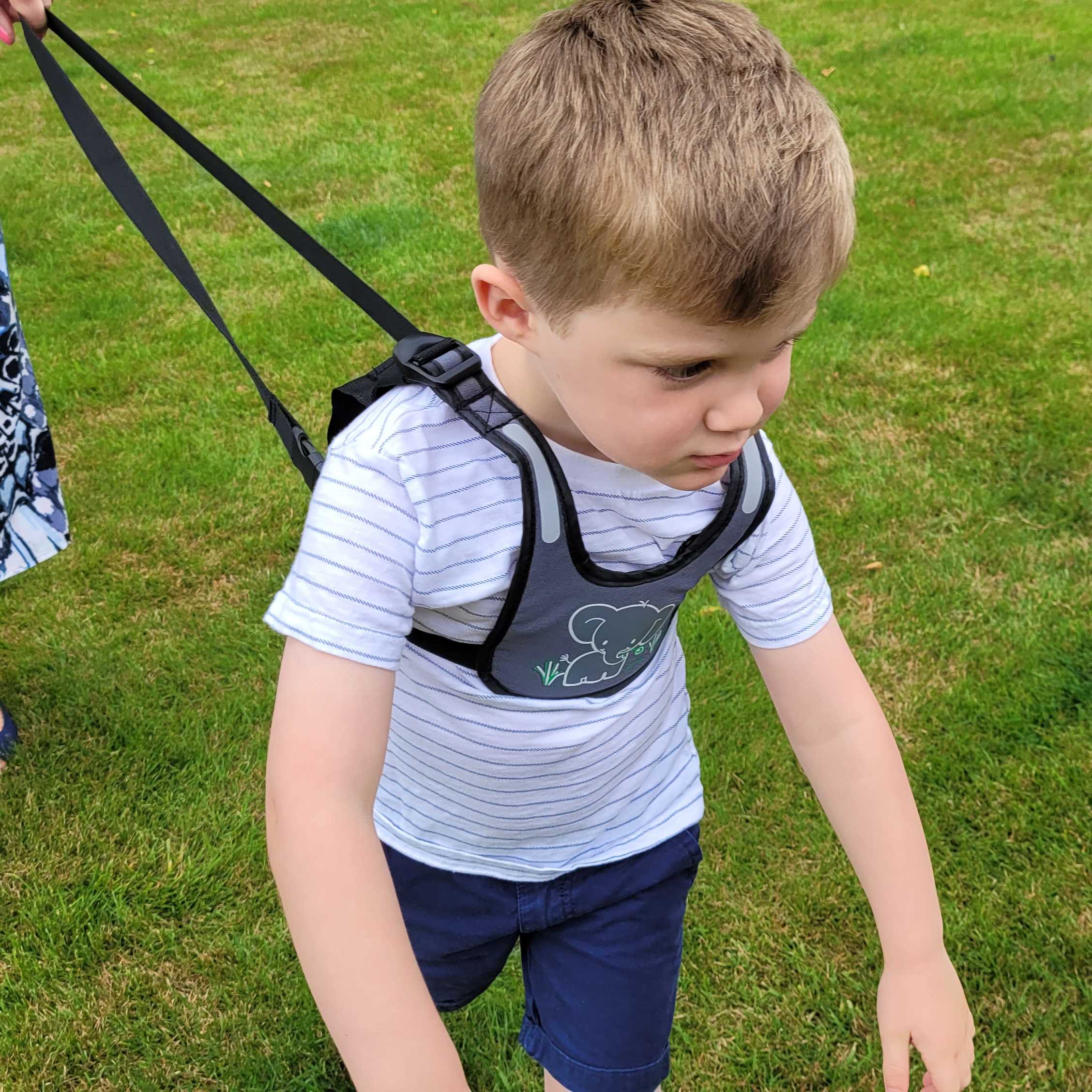 CLIPPASAFE Vodítko pro dítě s polstrováním, Black  - Elephant