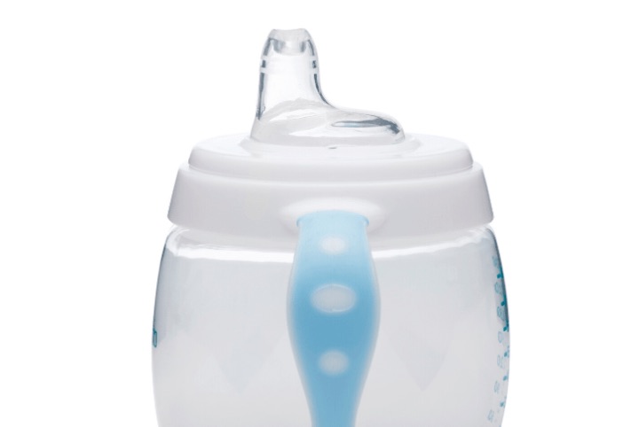 NUVITA Set termotalířku s silikonovou lžičkou a hrnečkem, Pastel blue