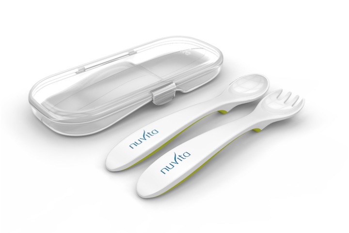 NUVITA Vidlička a lžička v krabičce, Pastel green