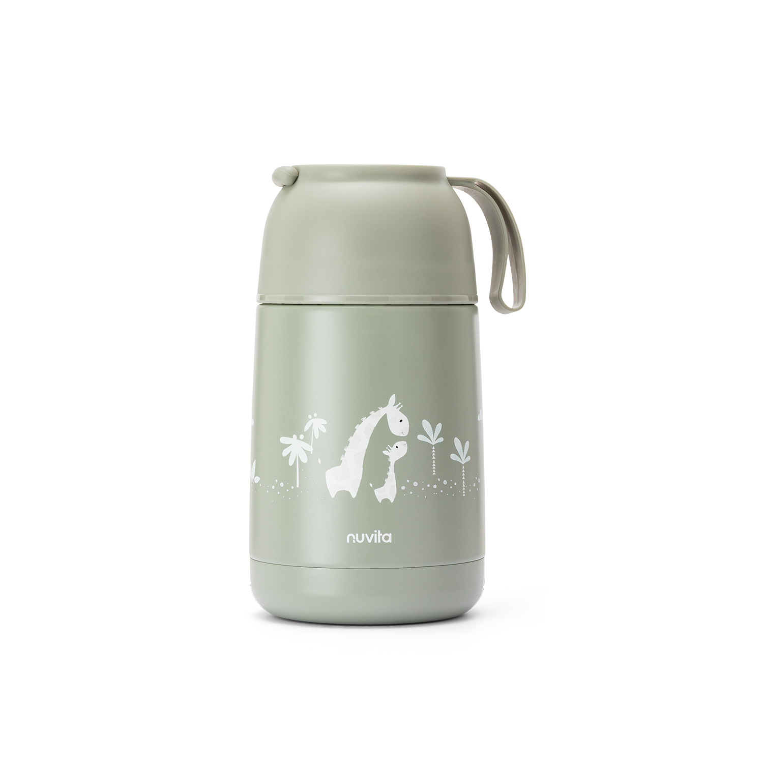 NUVITA Termoska s silikonovým držákem 620ml, Sage Green