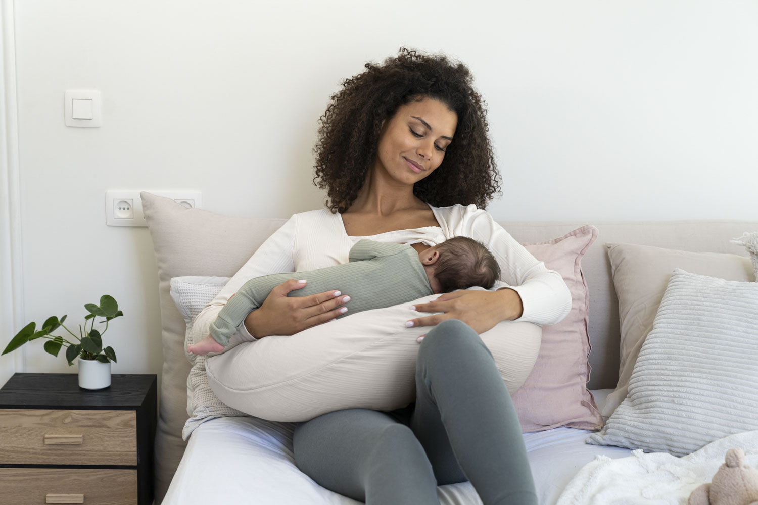 DOOMOO Comfybig multifunkční kojící polštář, Tetra Almond