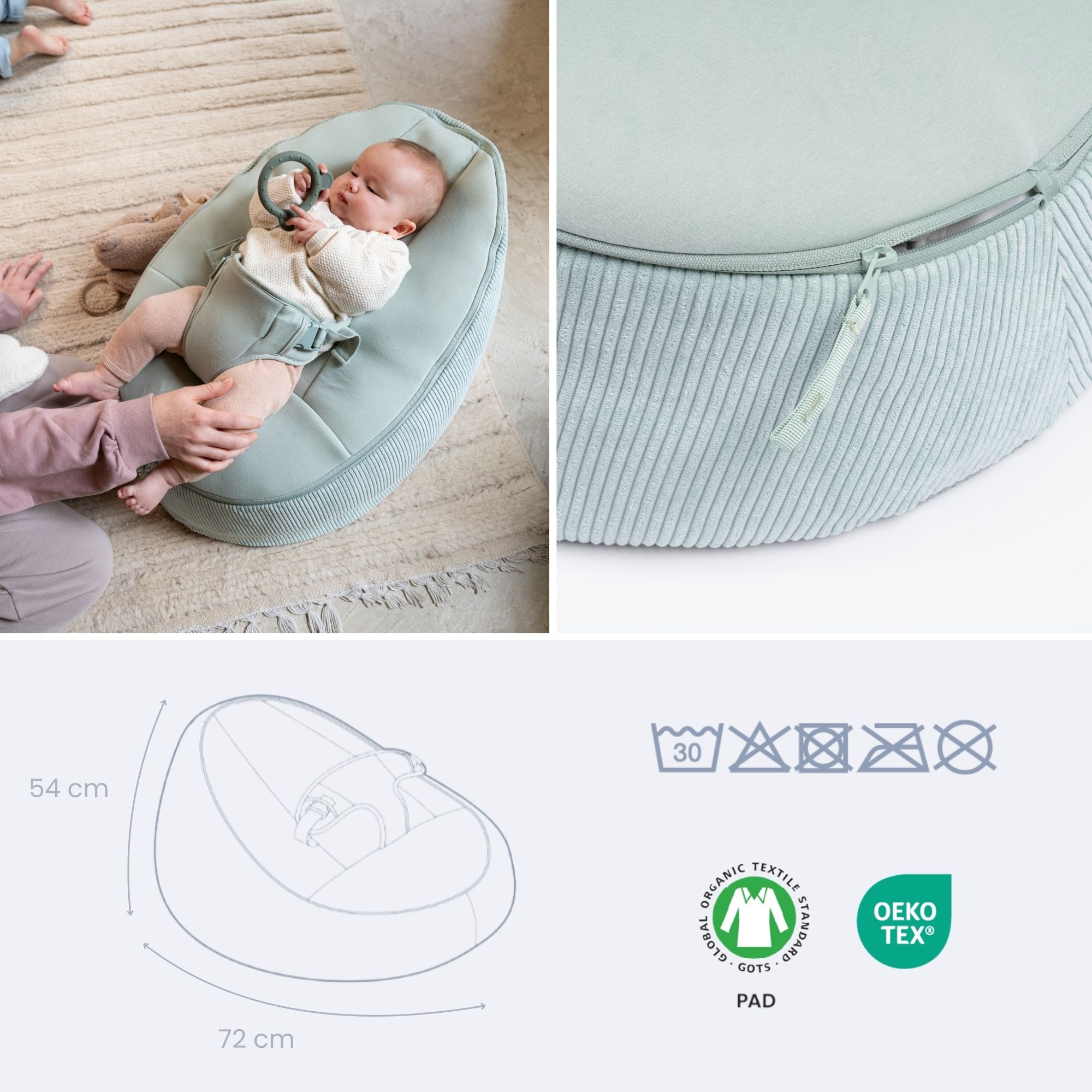 DOOMOO Doomoo Seat & Grow rostoucí sedací vak, Green