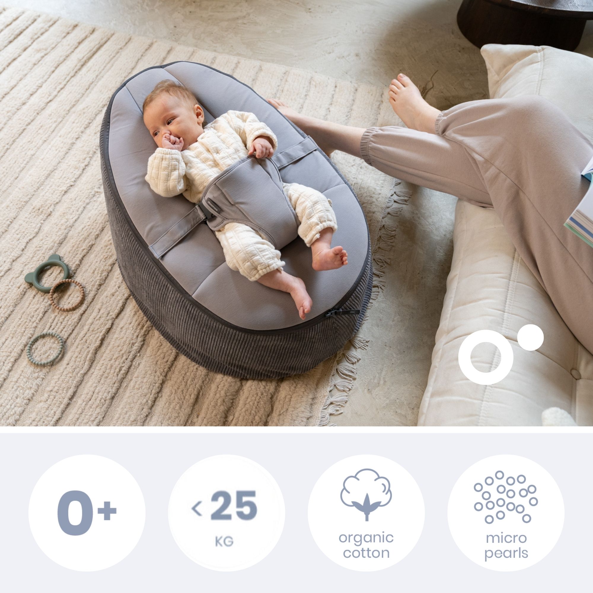 DOOMOO Doomoo Seat & Grow rostoucí sedací vak, Grey