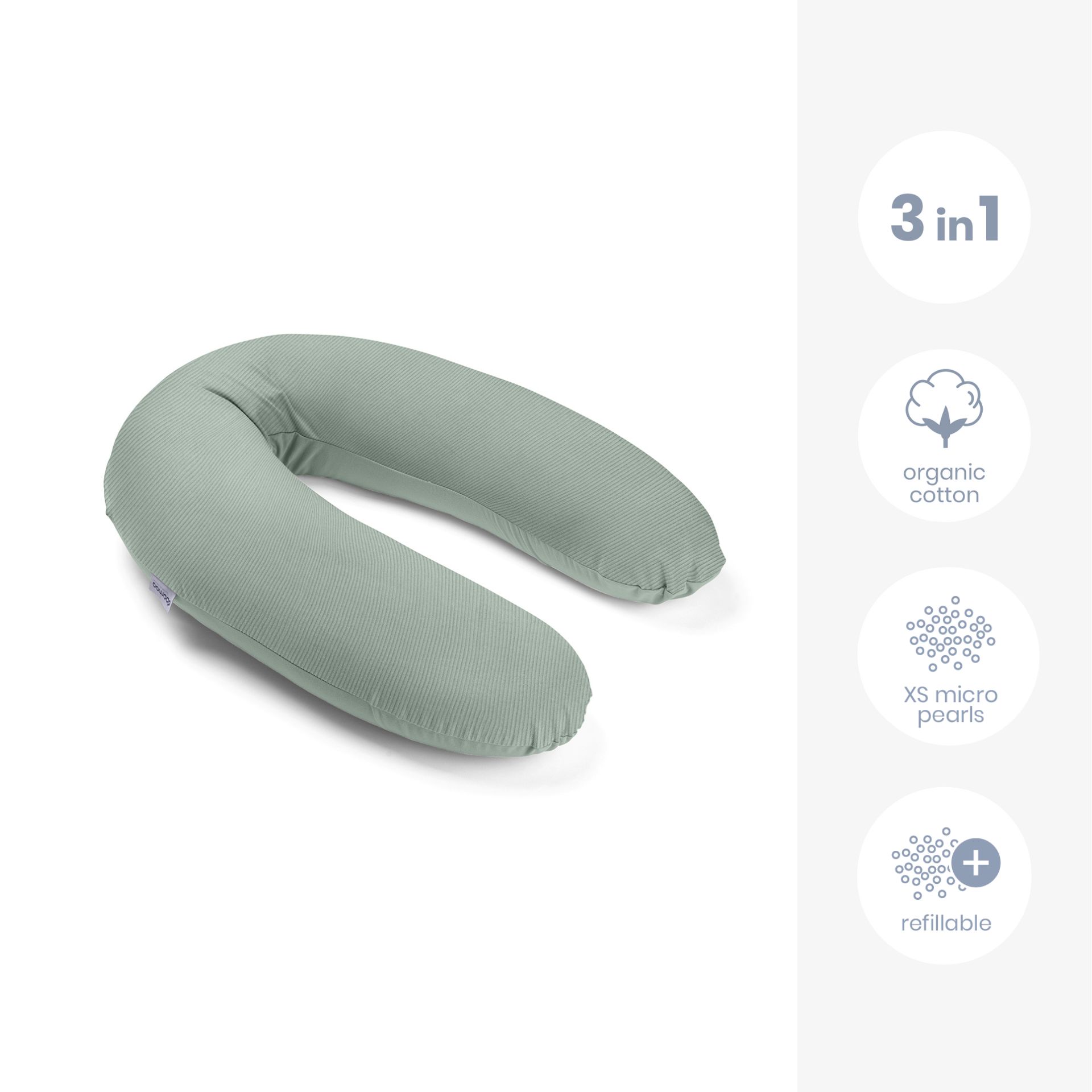 DOOMOO Buddy multifunkční kojící polštář, Corduroy Green