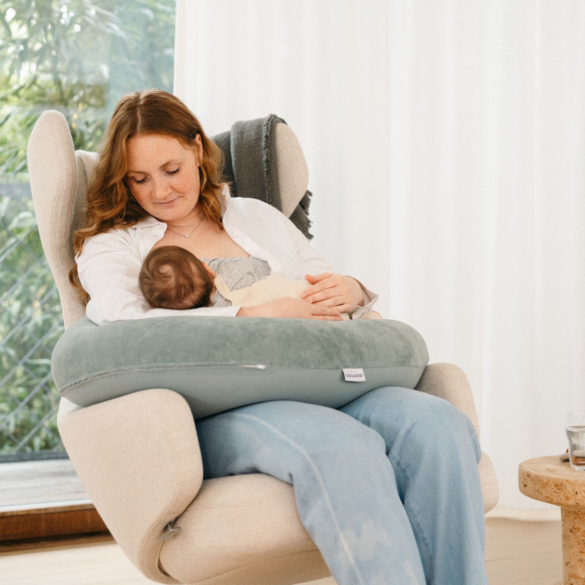 DOOMOO Buddy multifunkční kojící polštář, Corduroy Green