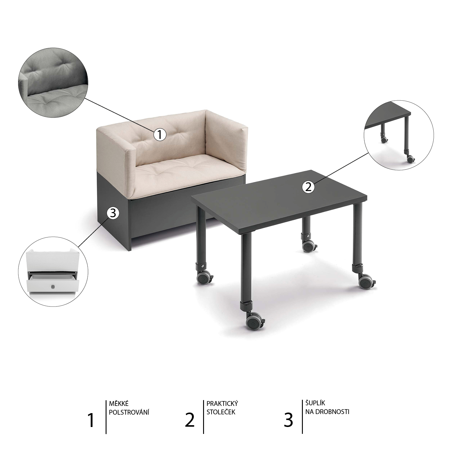 CAM Přebalovací komoda GROWI 2IN1, Col.C261
