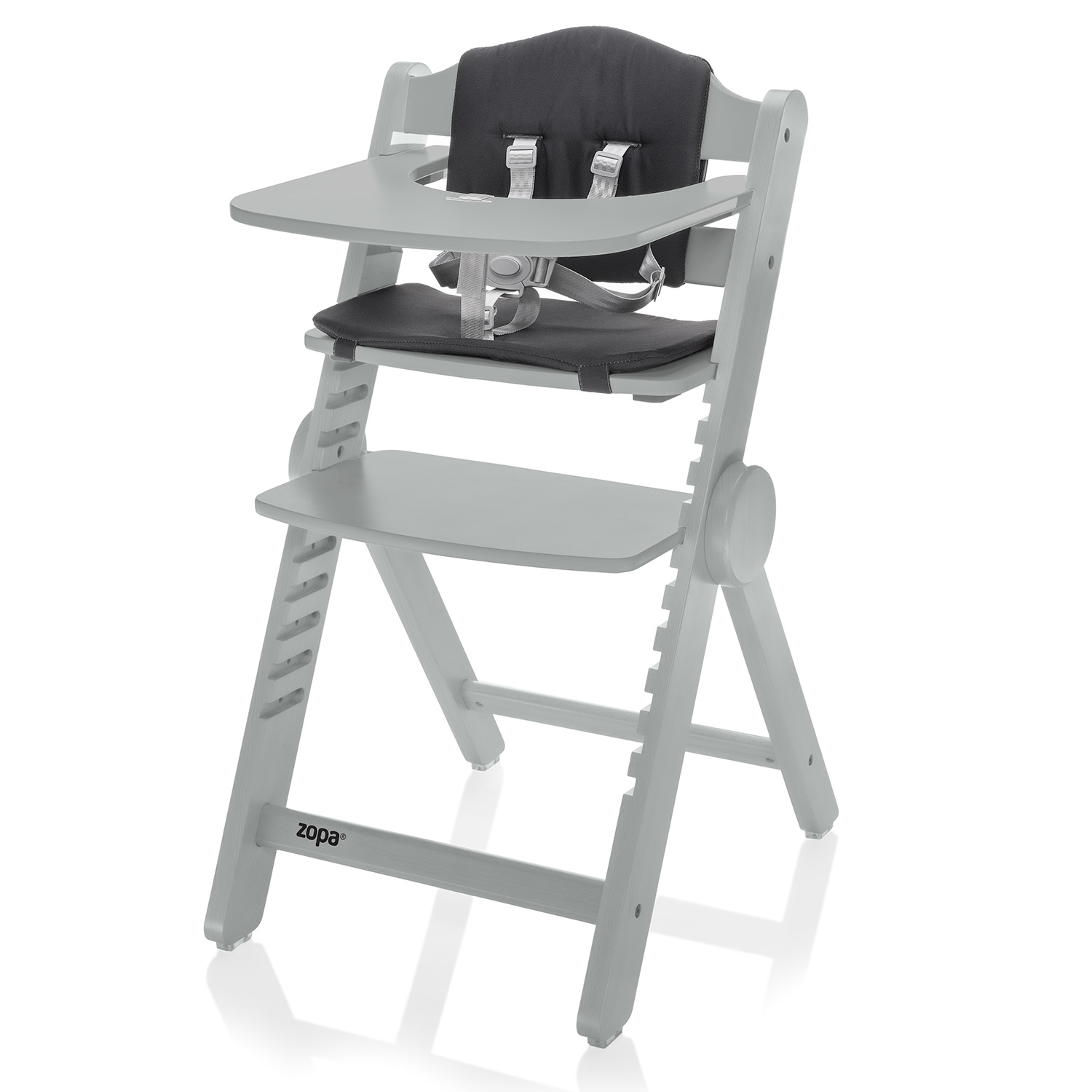Zopa Dřevěná jídelní židlička Clipp & Clapp, Grey