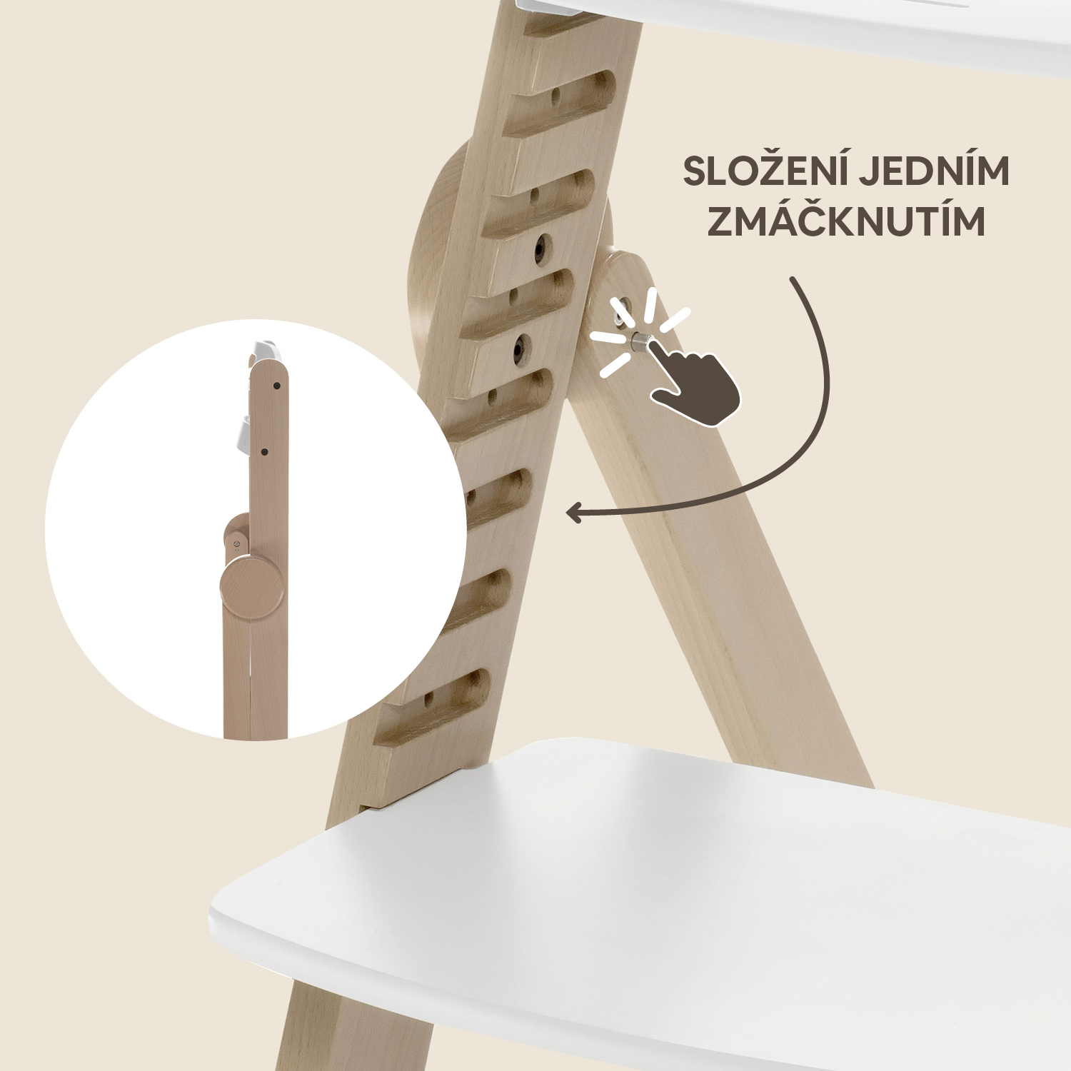 Zopa Dřevěná jídelní židlička Clipp & Clapp, Black